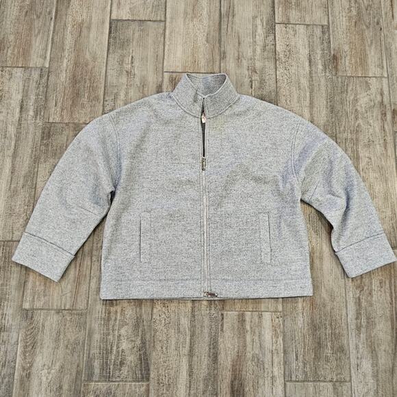 Madewell Jacket Women’s XL Relaxed Mockneck Double-Face Knit Gray Hip-Length NEW - Picture 1 of 12